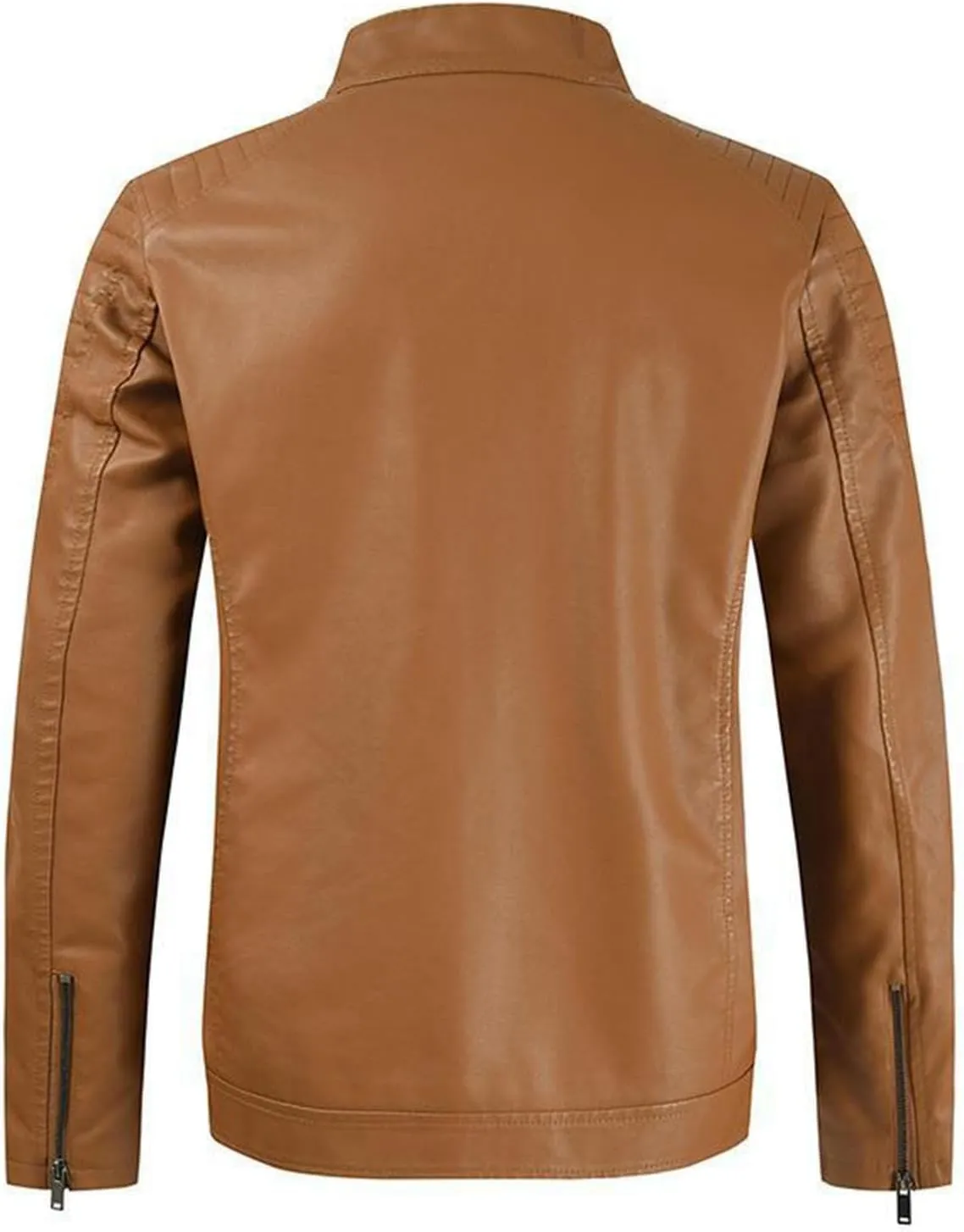 Men's Faux Leather Jackets Collar PU Pleather Motorcycle Jacket Zip Up Slim Fit Workout Retro Casual Moto Biker Coat