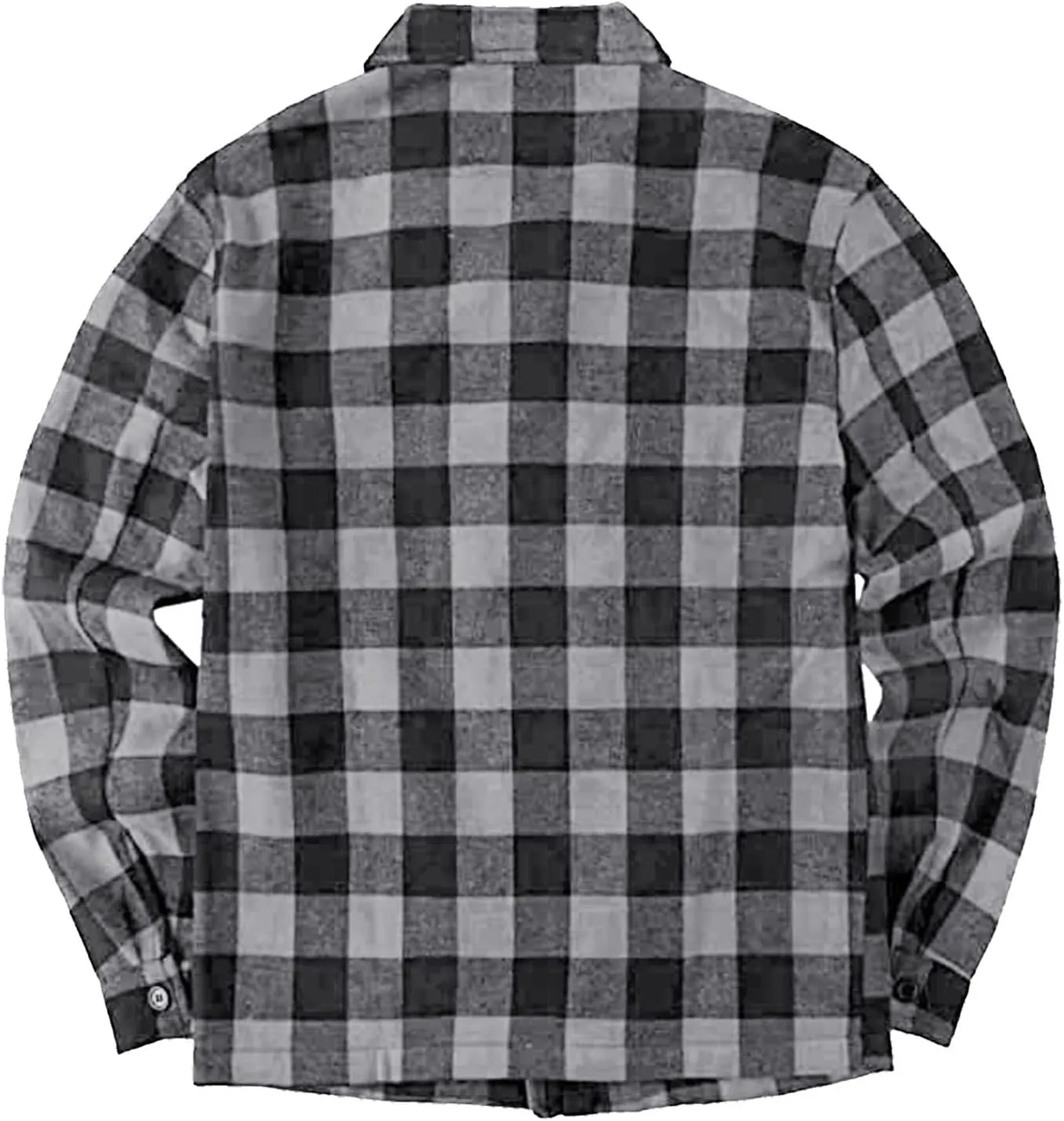 Mens Fleece Flannel Plaid Shirt Jacket Outwear Winter Coats Sherpa Lined Full Zip Hooded Plaid Shirt Jacket Thermal Coat