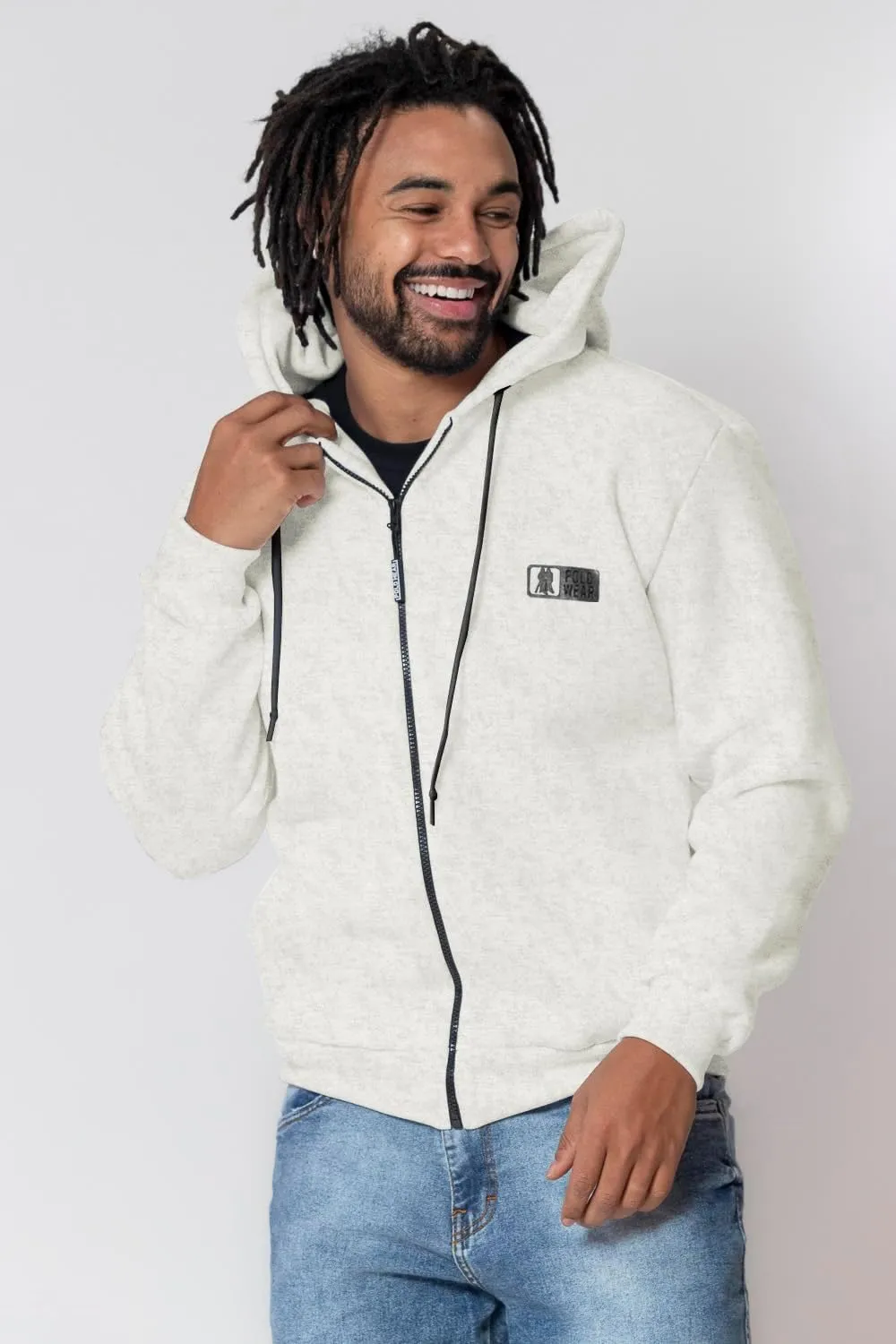 Men's Fleece Full-Zip Hoodie - Stylish Minimalist Pullover Sweatshirt, Soft Comfortable Fabric, Everyday Essential