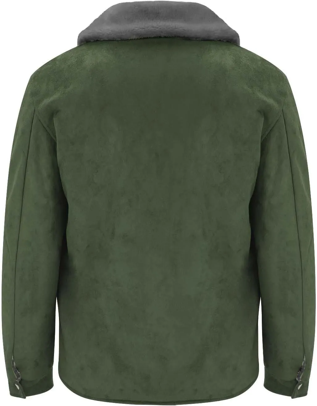 Men's Fleece Jacket Suede Faux Fur Collar Jacket Sherpa Lined Lapel Coat Heavyweight Leisure Winter Coat Outwear