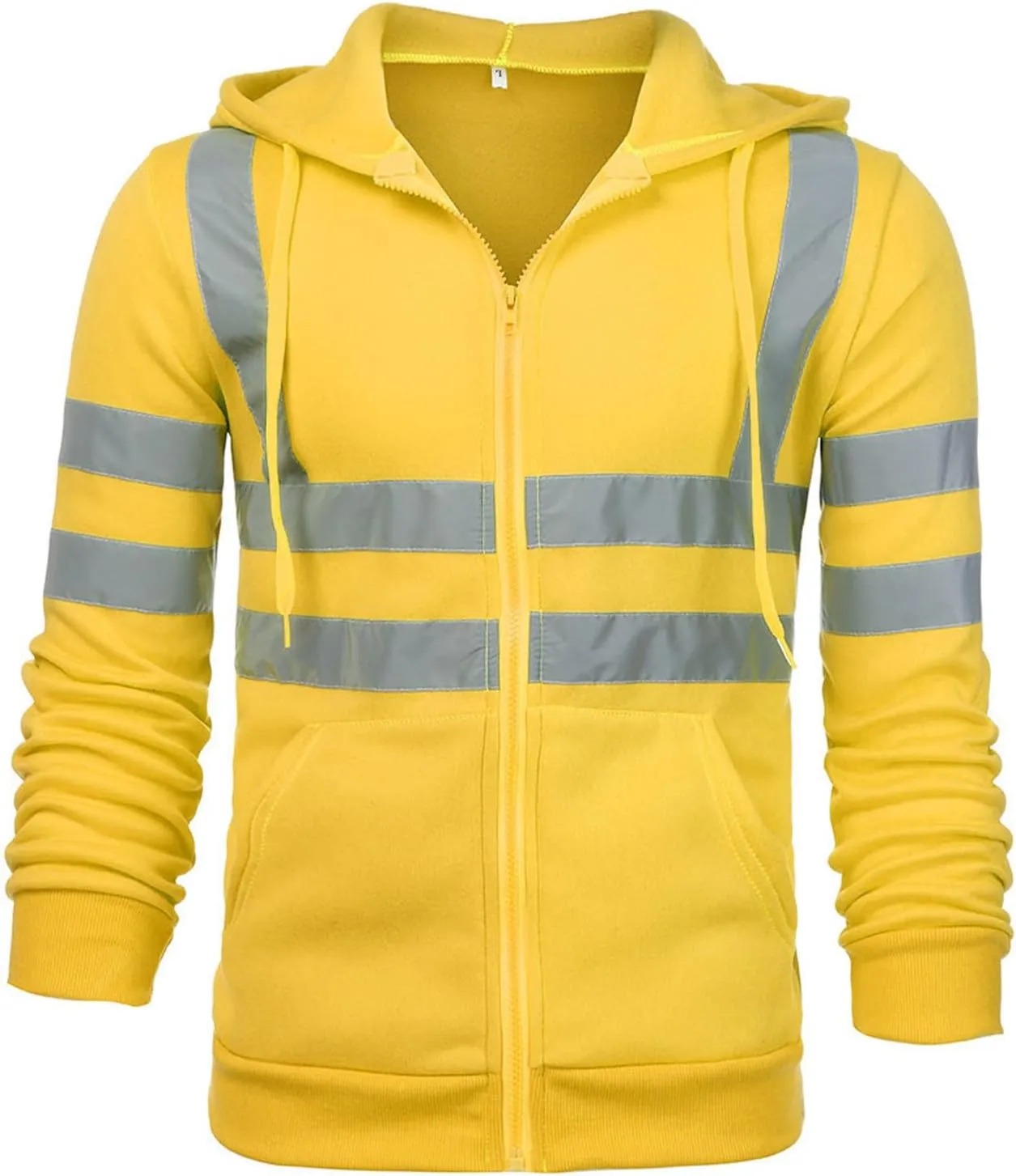 Mens High Visibility Jackets Safety Hoodies Class 3 Reflective Hi-Vis Safety Sweatshirt Fall Winter Work Coats