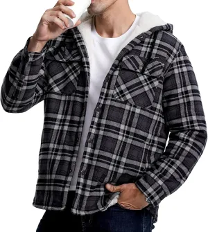 Mens Jacket Winter For Plaid Fashion Lapel Hoodies With Pockets Casual Long Sleeve Coats