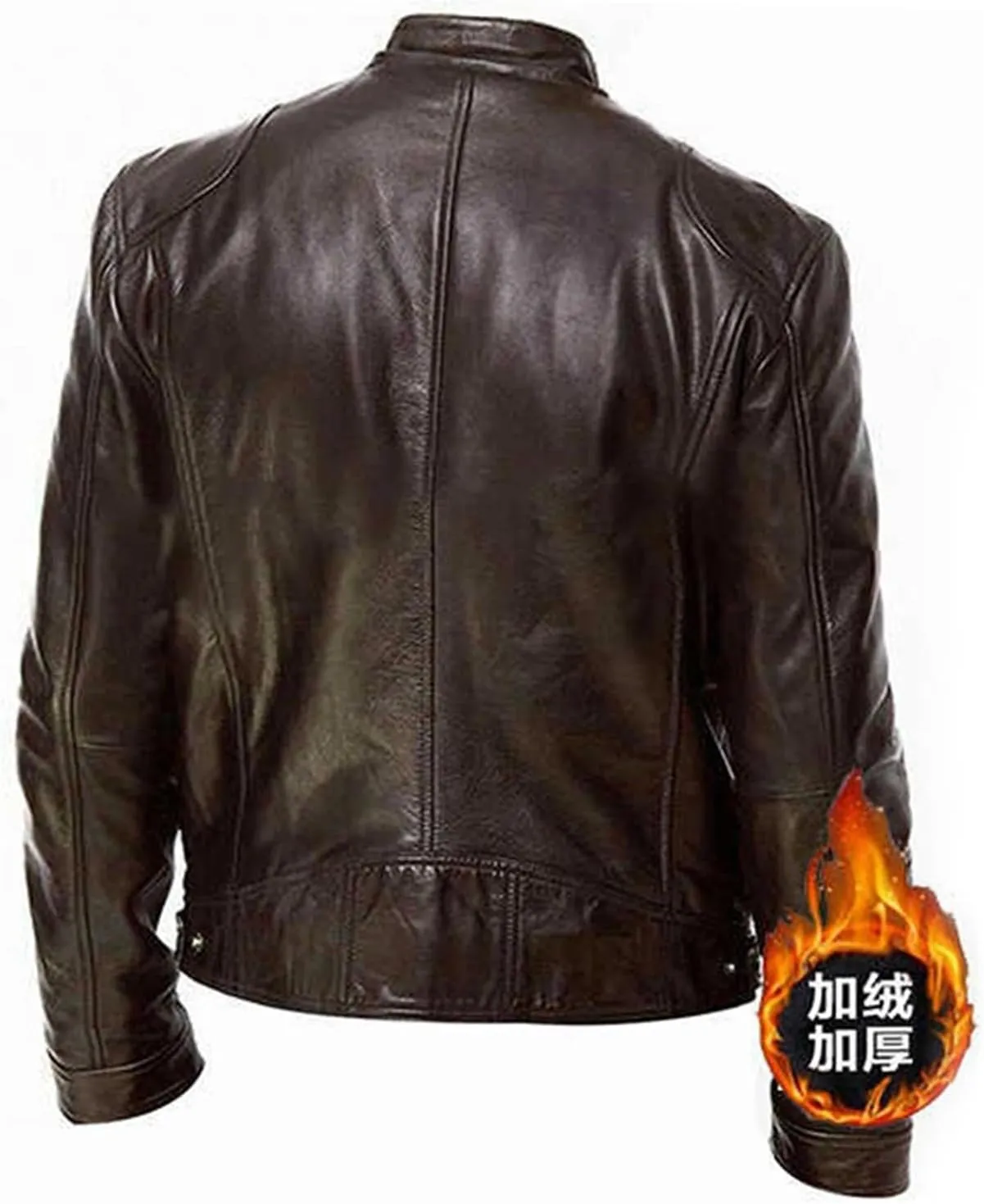 Mens Leather Jacket Stand Collar Moto Jacket Waterproof Motorcycle Jacket Faux Leather Jacket Casual Biker Jacket