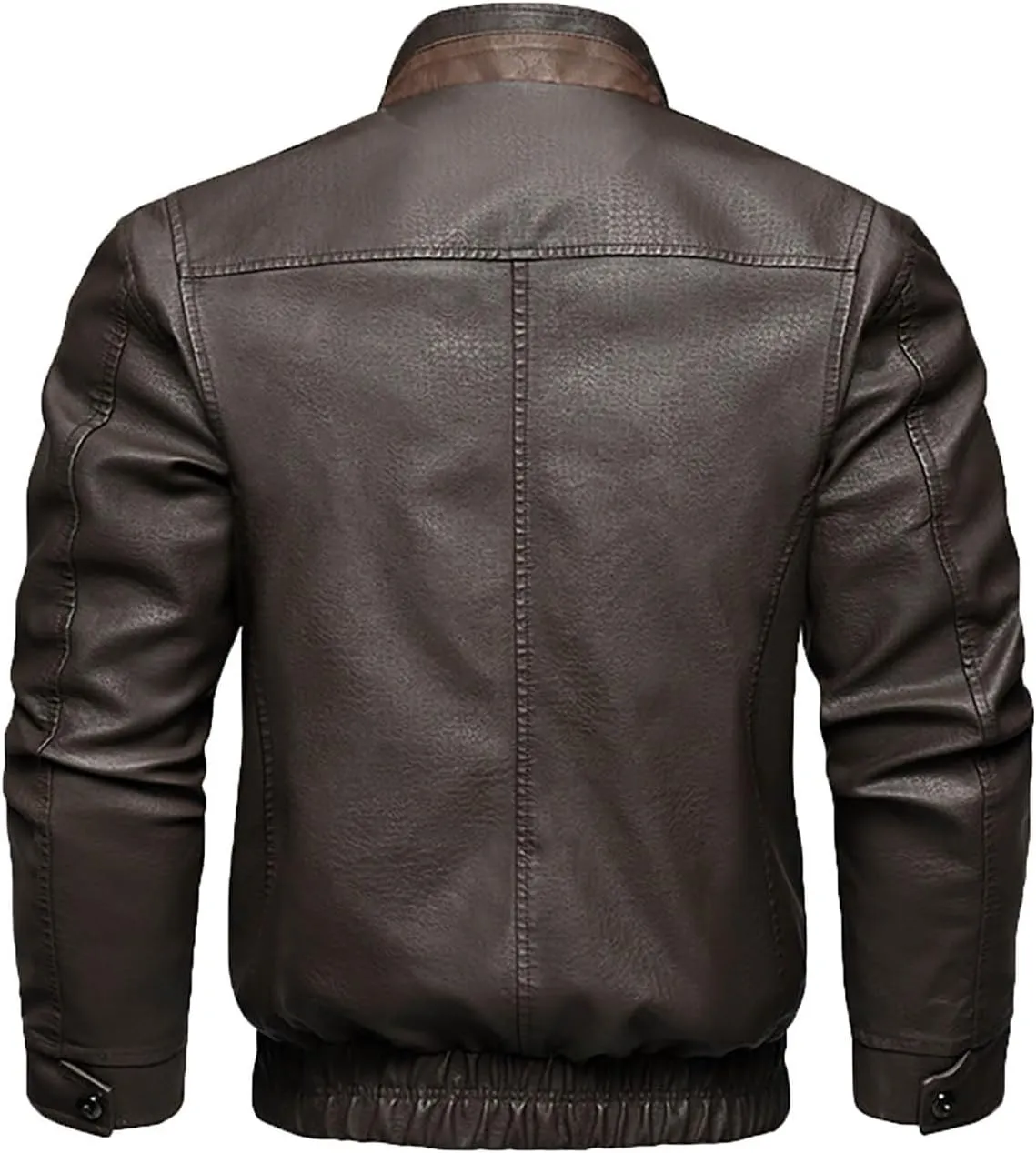 Mens Leather Jacket Stand Collar Moto Jacket Zip up Biker Jacket Vintage Faux Leather Jacket Casual Winter Coat