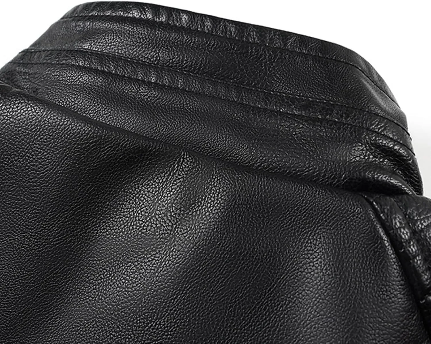 Mens Leather Jacket Vintage Motorcycle Jacket Zip up Biker Jacket Stand Collar Moto Jacket Waterproof Winter Coats
