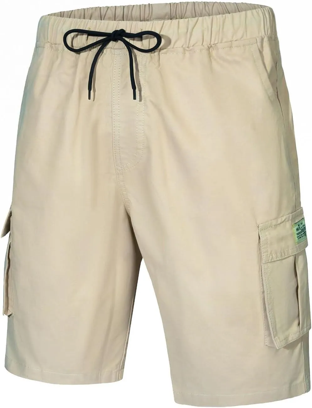 Men's Linen Shorts Casual Elastic Waist Drawstring Lightweight Summer Beach Golf Shorts with Pockets Men's Cargo Shorts