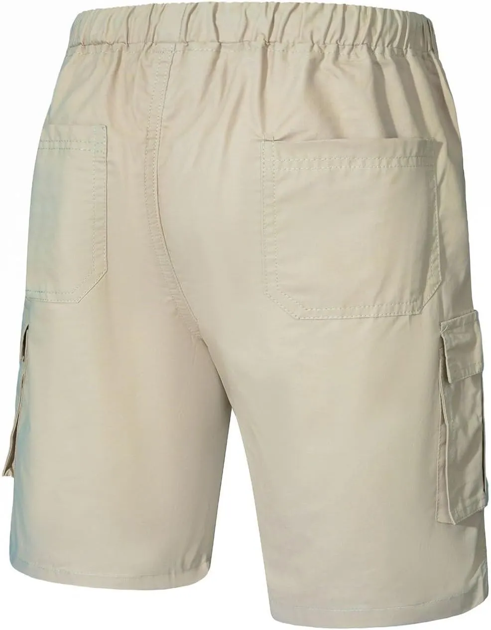 Men's Linen Shorts Casual Elastic Waist Drawstring Lightweight Summer Beach Golf Shorts with Pockets Men's Cargo Shorts