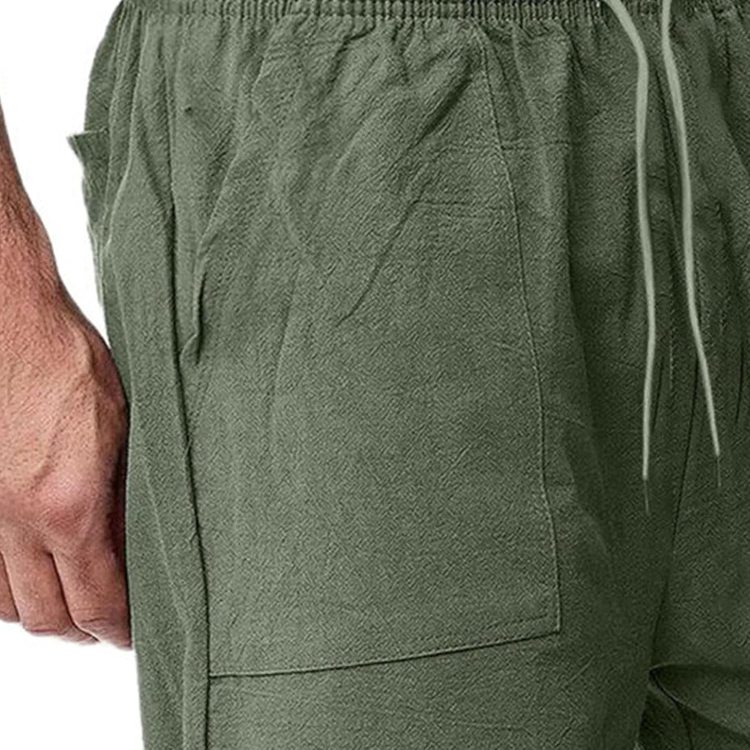 Men's Lounge Cotton Linen Long Leisure Shorts Casual Breathable Track Shorts Marathon Performance Beach Shorts