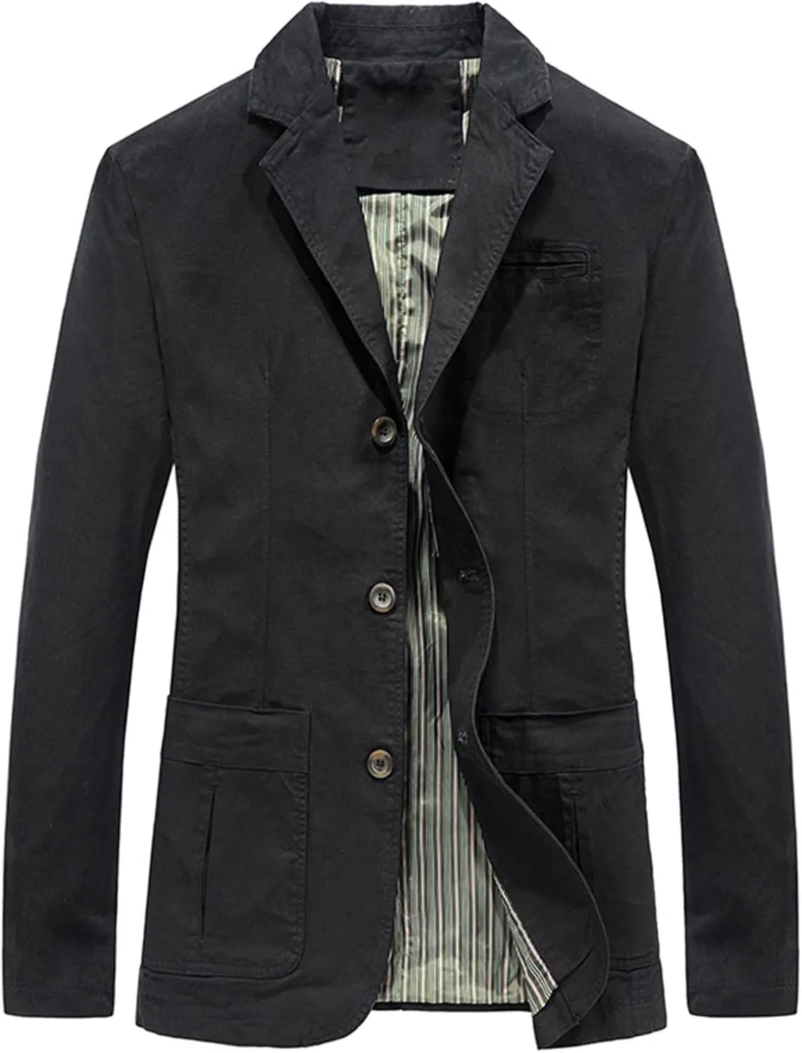 Men's Notch Lapel Distressed Blazer Classic Vintage Style Suit Jacket Solid Fashion Sport Coat Retro Trendy Outwear