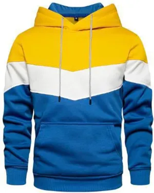 Men's Novelty Color Block Pullover Athletic Workout Hoodie Long Sleeve Casual Sweatshirt Fashion Drawstring Hoody Top