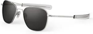 Mens or Womens Aviator Sunglasses, Matte Chrome, Classic, Polarized and Non-Polarized with UV Protection by Randolph USA