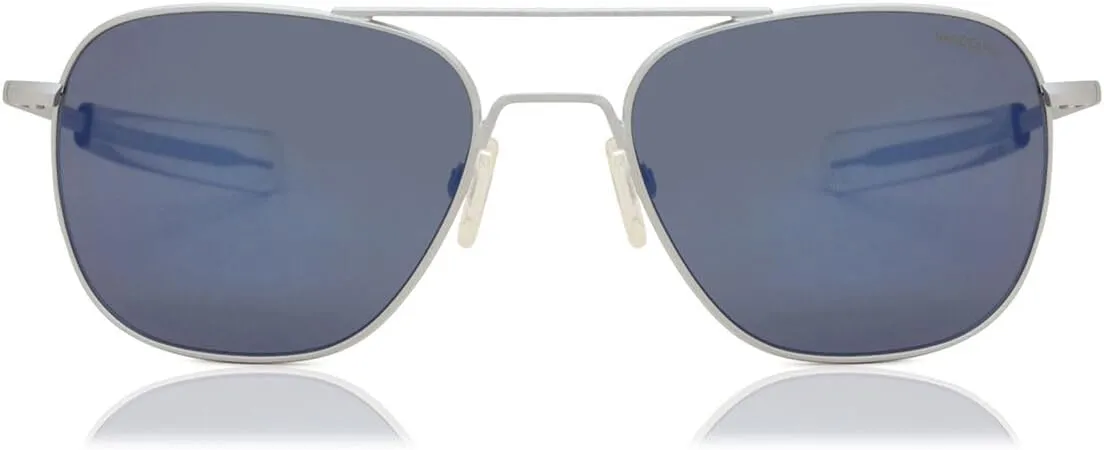 Mens or Womens Aviator Sunglasses, Matte Chrome, Classic, Polarized and Non-Polarized with UV Protection by Randolph USA