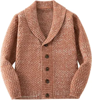 Mens Shawl Collar Cardigan Sweater Cable Knit Button Down Winter Chunky Sweaters Oversize Vintage Long Sleeve Jacket