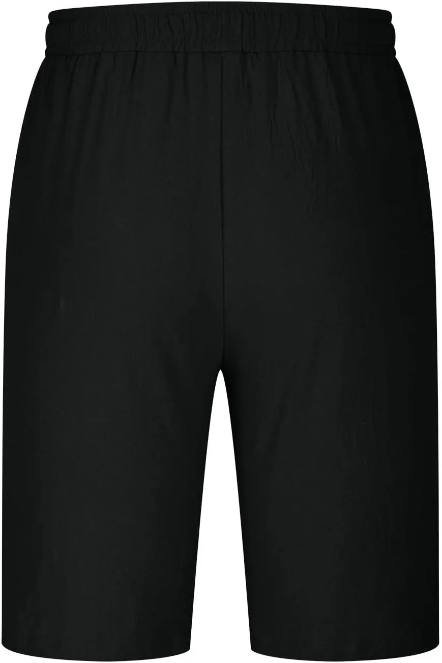Mens Shorts Casual Cotton Linen Shorts Elastic Waist Drawstring Big and Tall Shorts Loose Fit Summer Beach Shorts Trendy