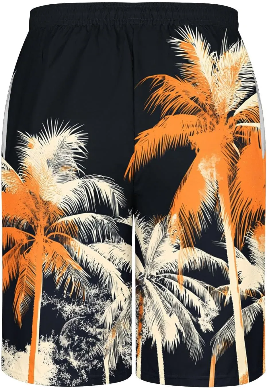 Mens Shorts Casual Cotton Linen Shorts Hawaiian Elastic Waist Short Pants Drawstring Lightweight Short Summer Shorts