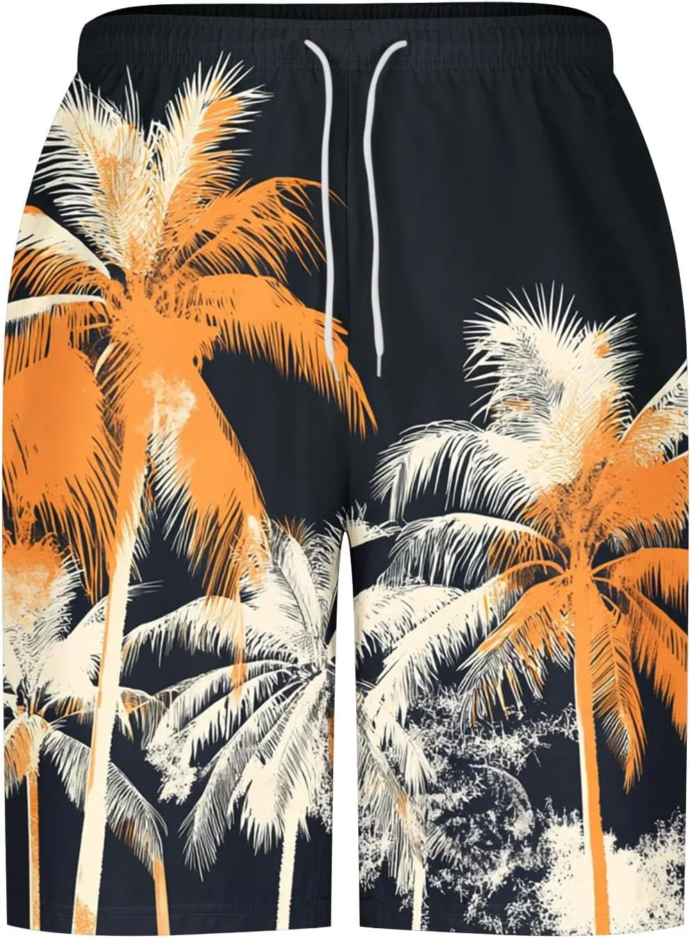 Mens Shorts Casual Cotton Linen Shorts Hawaiian Elastic Waist Short Pants Drawstring Lightweight Short Summer Shorts