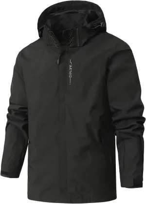 Men's Softshell Jacket Full-Zip Windbreaker Waterproof Rain Coats Bomber Warm Outerwear Jackets with Pockets