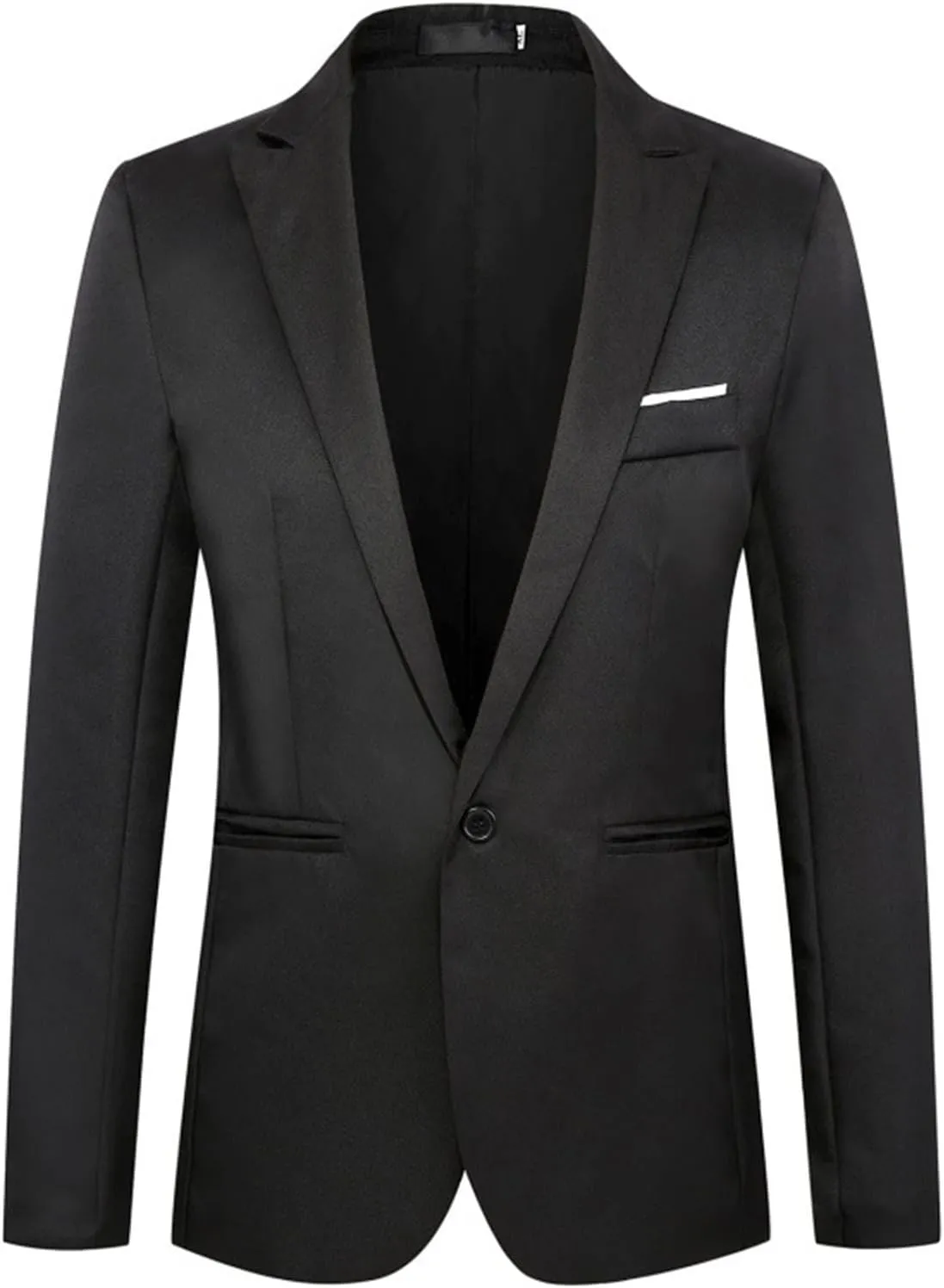 Men's Suit Jacket Classic Fit Patchwork Blazer Stretch One Button Regular Pocket Lapel Premium Knit Dinner Sport Coat