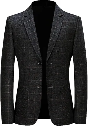 Men's Suit JacketsCasual Long Sleeve Loose Fit Business Blazer Vintage Classic Fit Lightweight Sport Coat Blazer