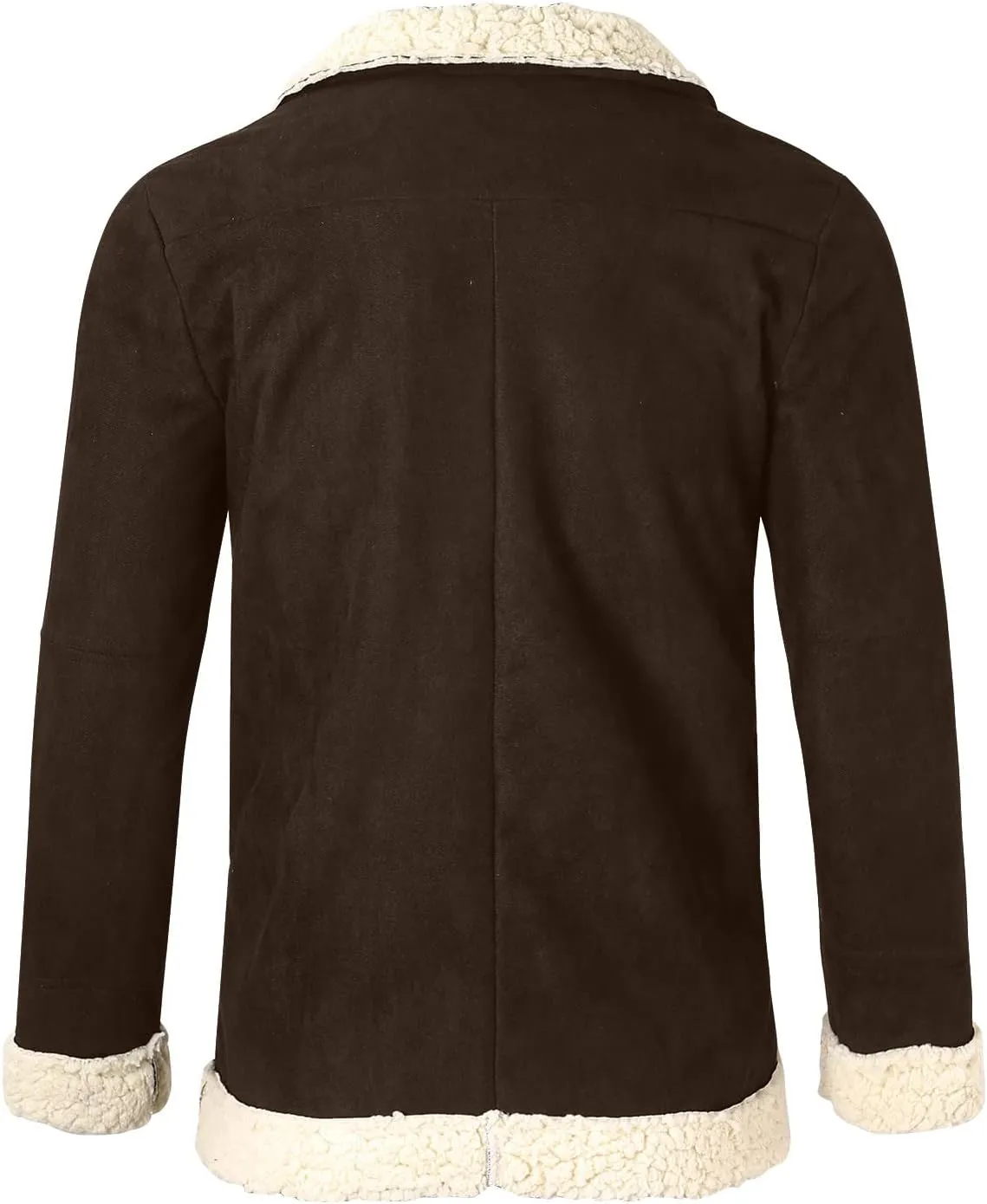 Mens Winter Coats, Mens Vintage Faux Leather Jacket Sherpa Lined Heavyweight Shearing Coat Plus Size Thicken Jacket