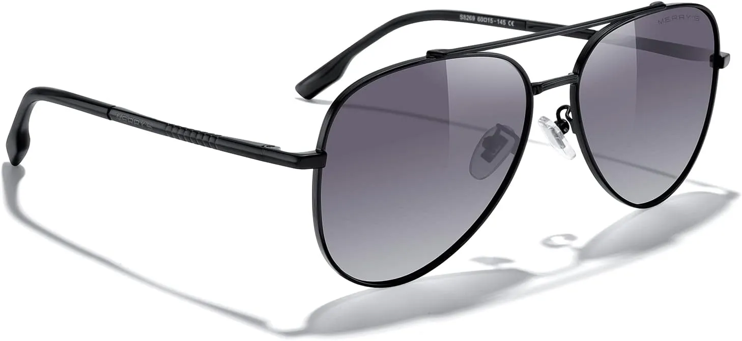 MERRY'S Classic Mirrored Aviator Sunglasses for Men Women Polarized Driving Fishing Mens Sunglasses