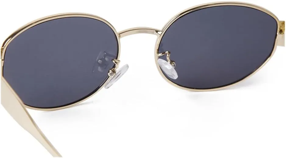 Metal Oval Frame Sunglasses Women Men Round Driving Sun Glasses Clear Lens Shades Male UV400