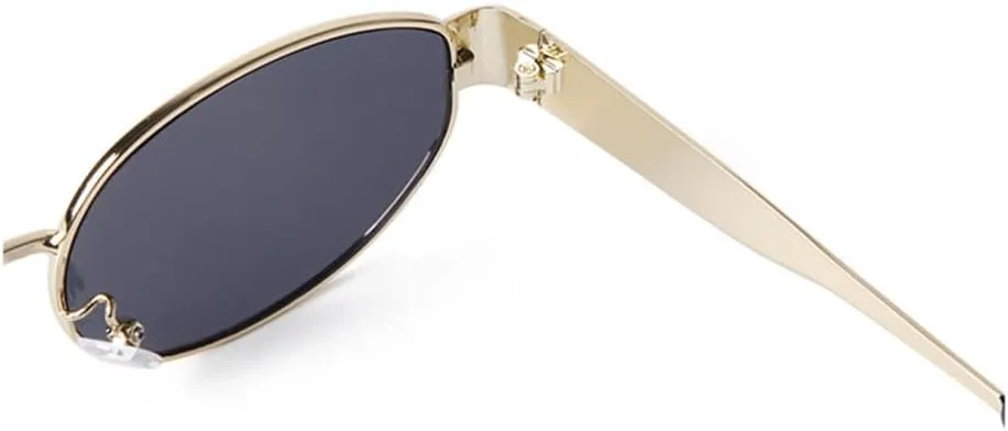 Metal Oval Frame Sunglasses Women Men Round Driving Sun Glasses Clear Lens Shades Male UV400
