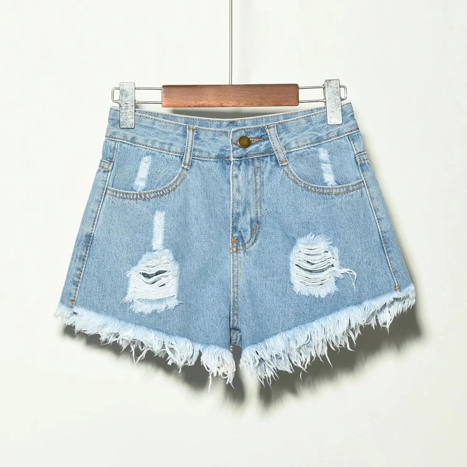 Mid Rise Jean Shorts for Women Womens Distressed Denim Shorts Women's Short Ripped Jeans Summer Vacation