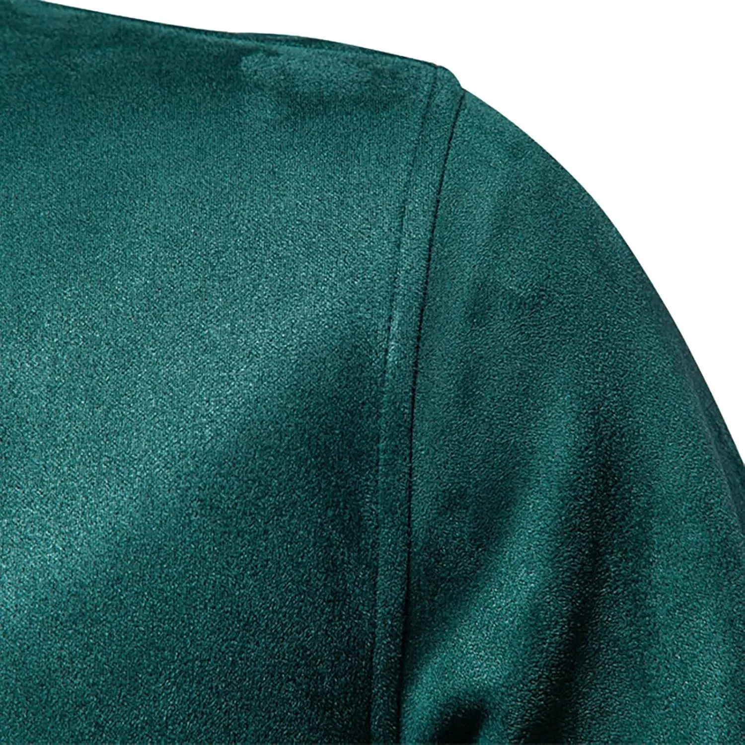 MIDOO Mens Full Zipper Fleece Jacket without Hood Collar Baseball Jacket With Button Pockets Long Sleeved Casual