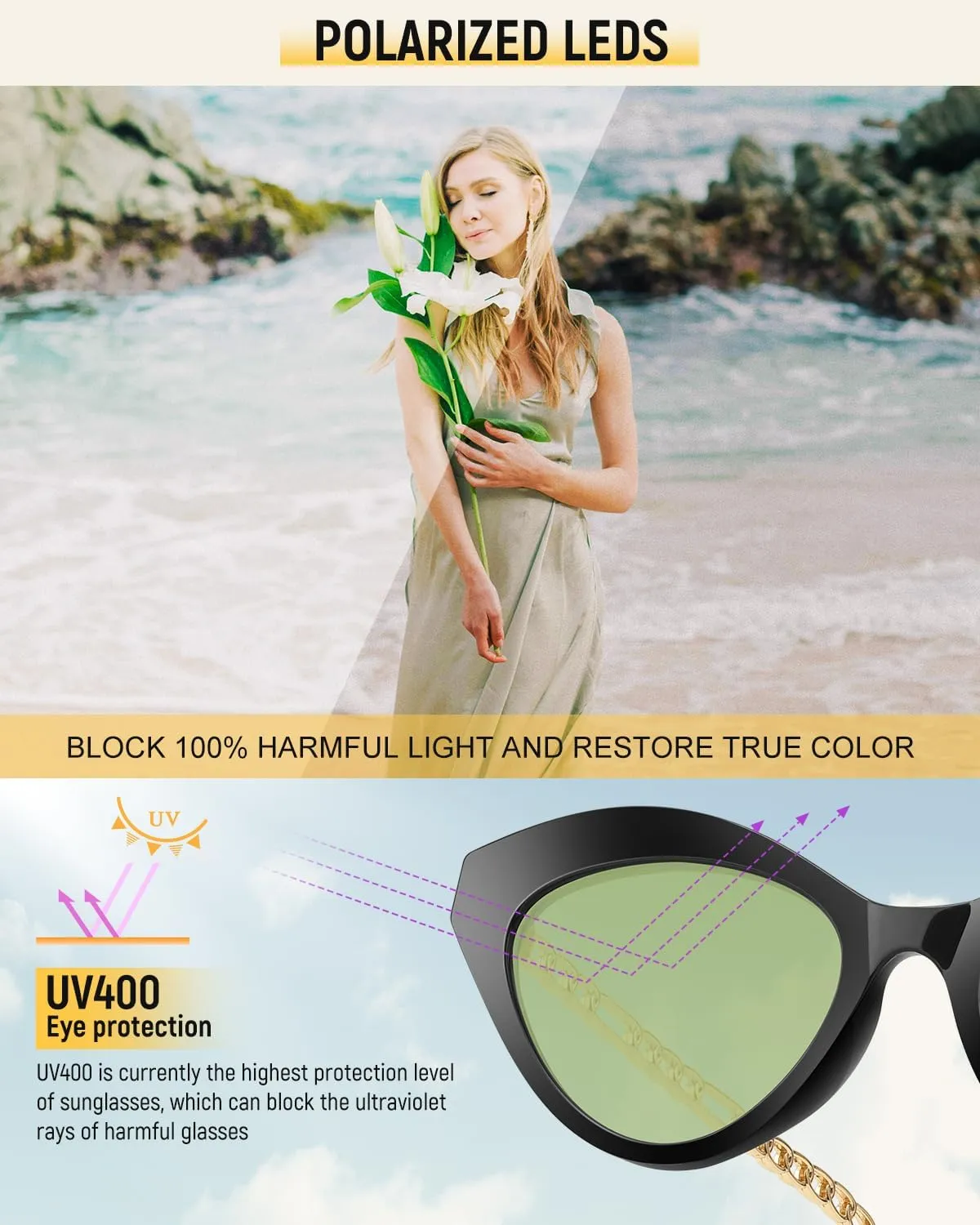 MIZZEO Trendy Cat Eye Sunglasses for Women Men, Retro Vintage 90s Classic Trend Ladies Sunglasses for Small Face