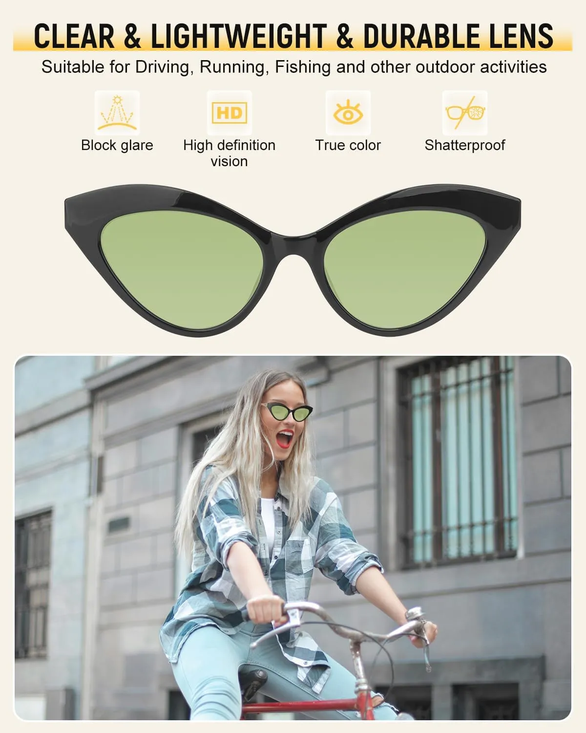 MIZZEO Trendy Cat Eye Sunglasses for Women Men, Retro Vintage 90s Classic Trend Ladies Sunglasses for Small Face