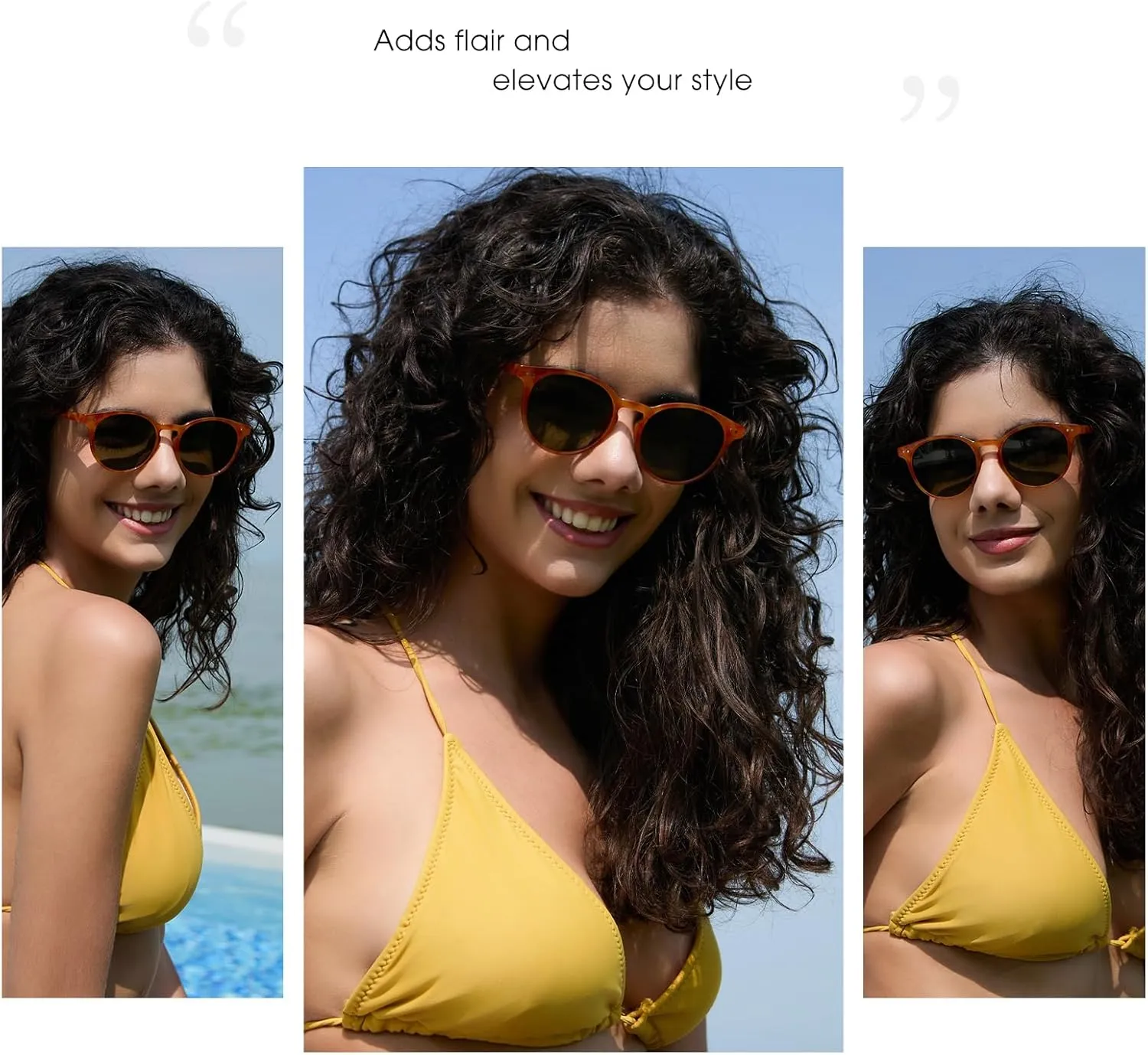 mosanana Round Polarized Sunglasses with Spring Hinges for Women Men Classic Retro Style MS52361