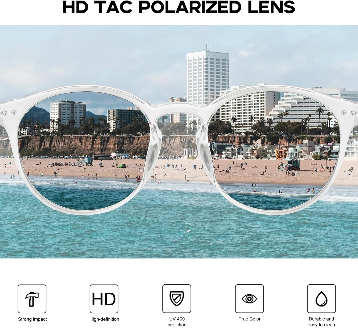 mosanana Round Polarized Sunglasses with Spring Hinges for Women Men Classic Retro Style MS52361