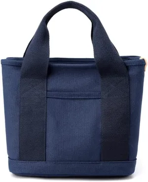 Multi-Compartment Canvas Tote Bag, Large Capacity for Umbrella/Phone/Wallet/Perfume, Minimalist & Portable