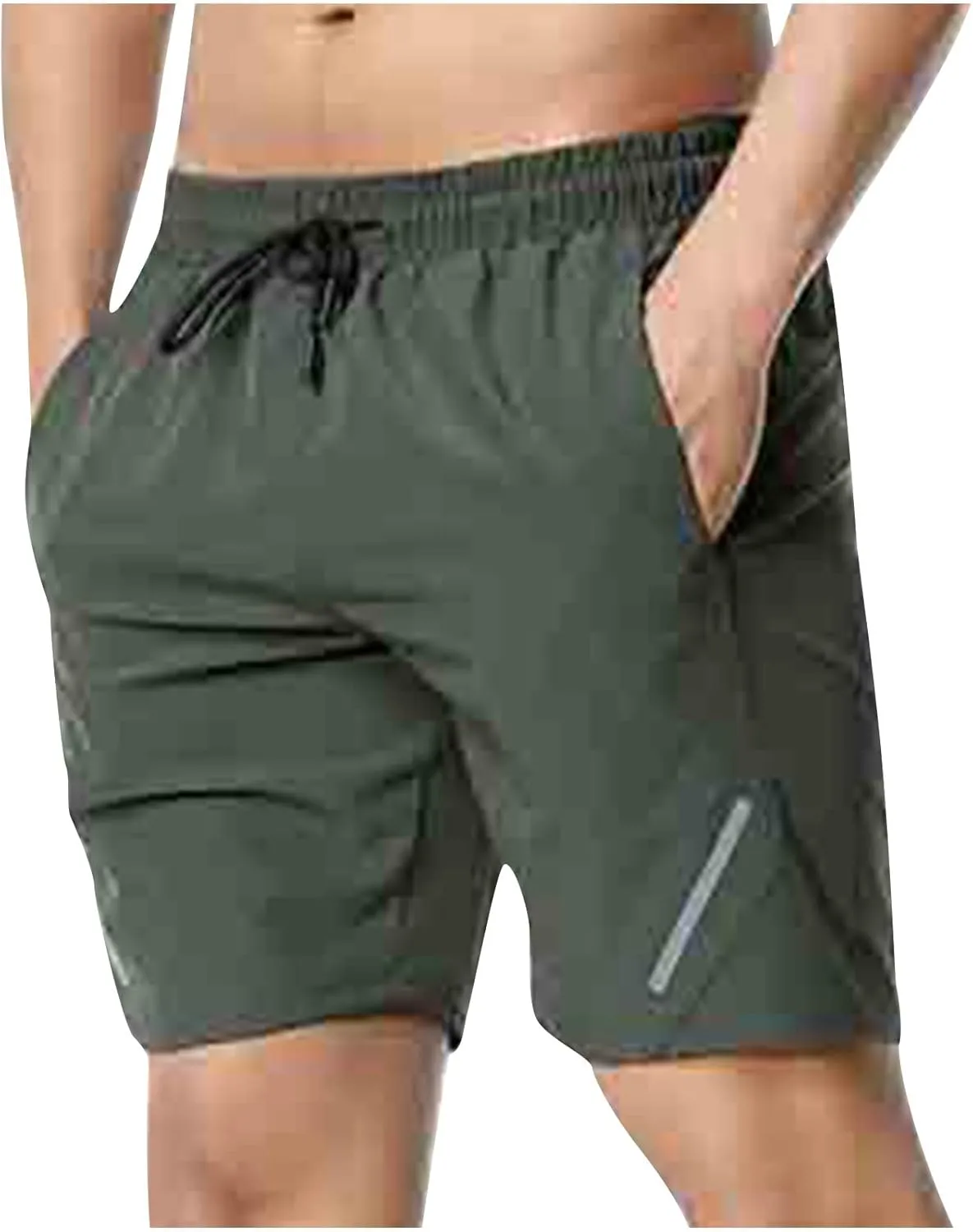 Muscularfit Shorts for Men 2023 Gym Athletic Workout Pockets Shorts Quick Dry Drawstring Elastic Waist Fitness Sport Shorts