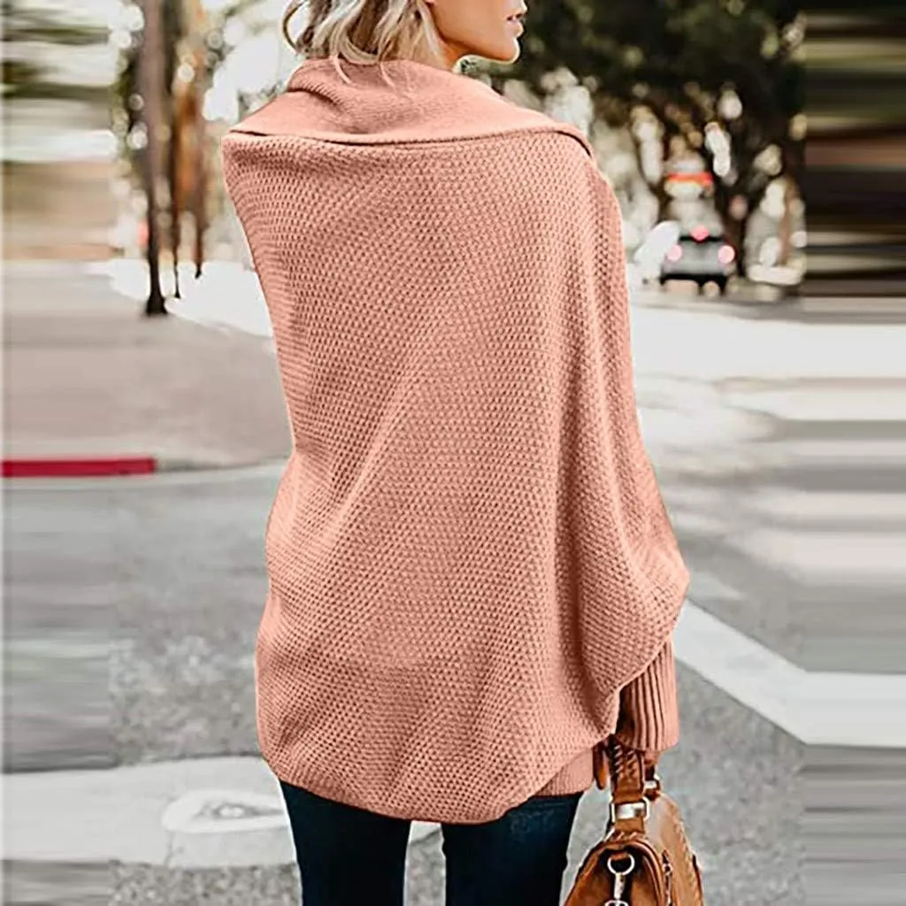 NaRHbrg Women Chunky Kimono Cardigan, Women's Cable Knitted Slouchy Oversized Wrap Open Front Cardigan Sweater Outwear