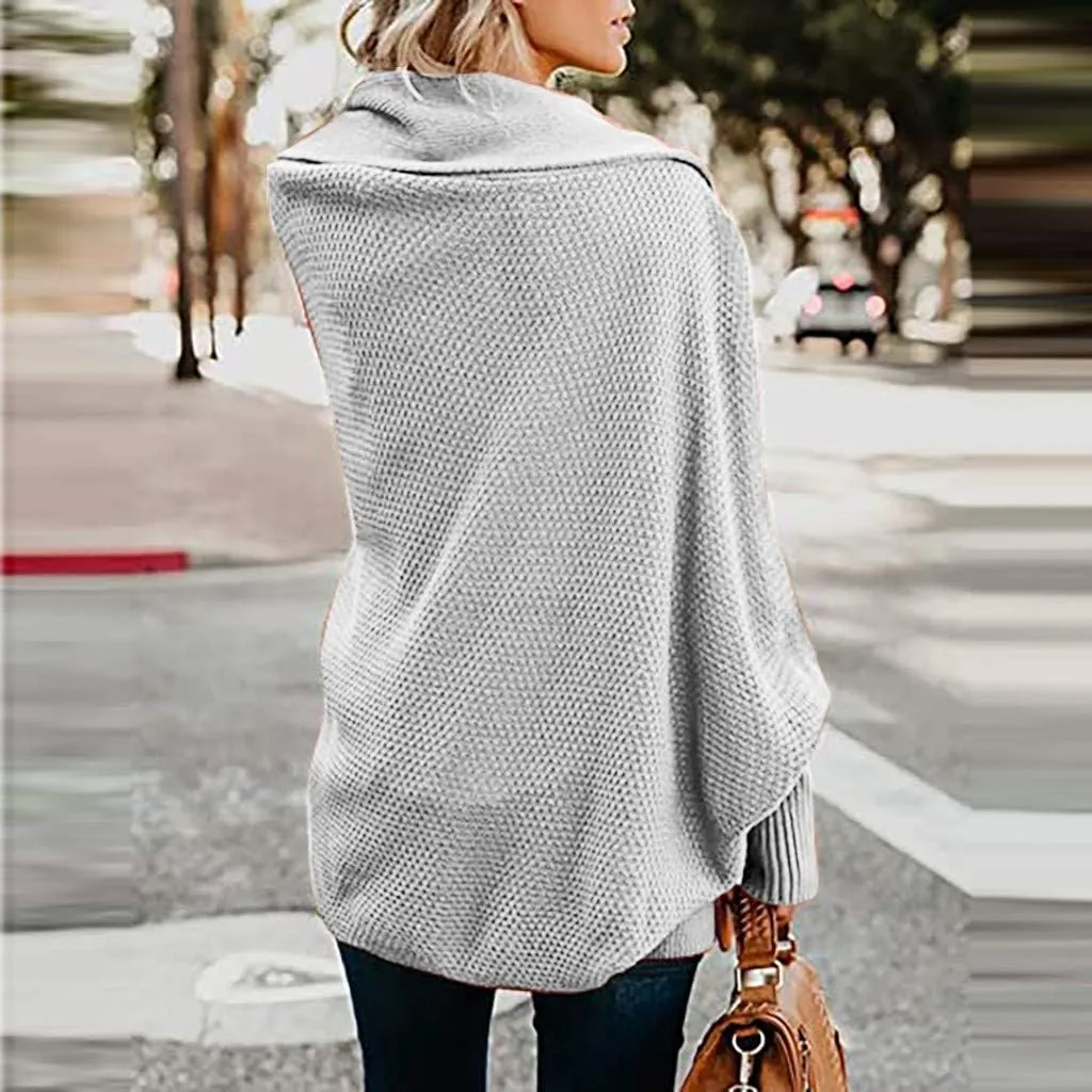 NaRHbrg Women Chunky Kimono Cardigan, Women's Cable Knitted Slouchy Oversized Wrap Open Front Cardigan Sweater Outwear
