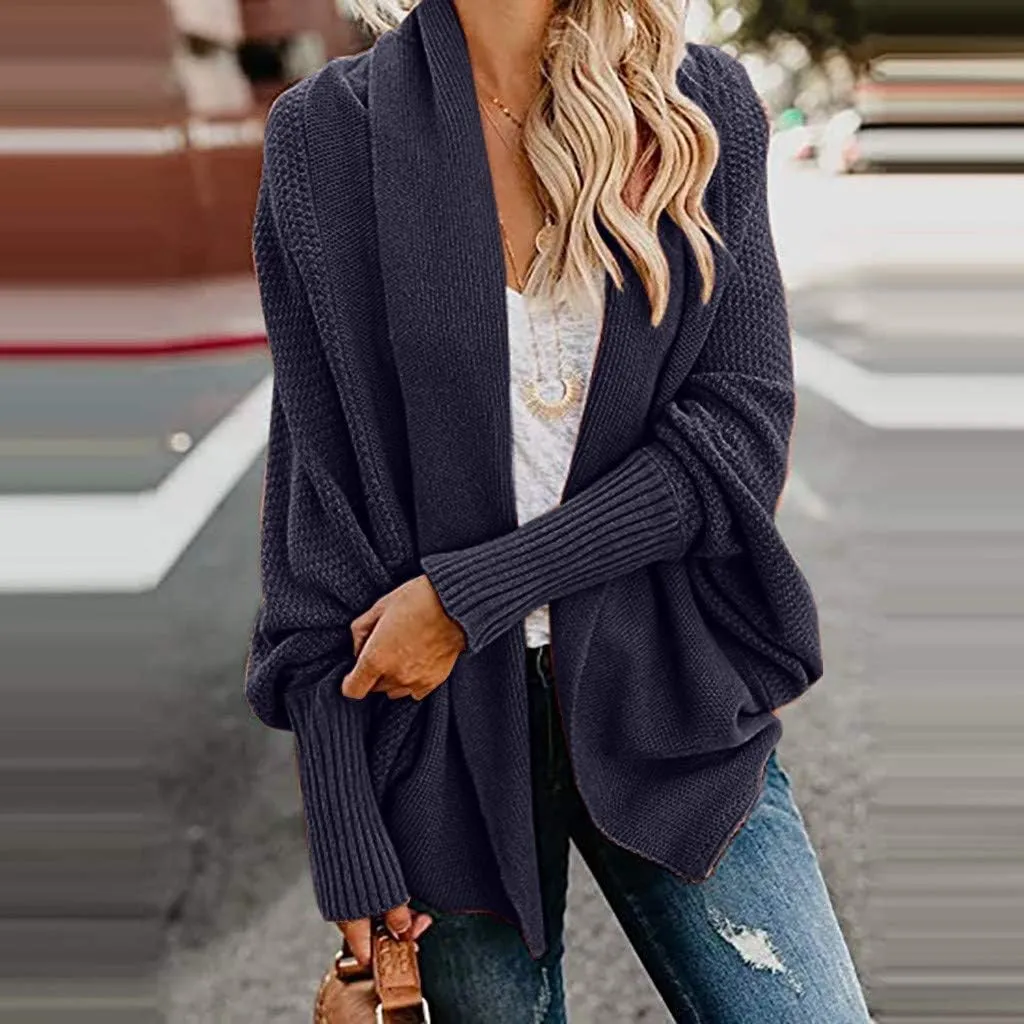 NaRHbrg Women Chunky Kimono Cardigan, Women's Cable Knitted Slouchy Oversized Wrap Open Front Cardigan Sweater Outwear
