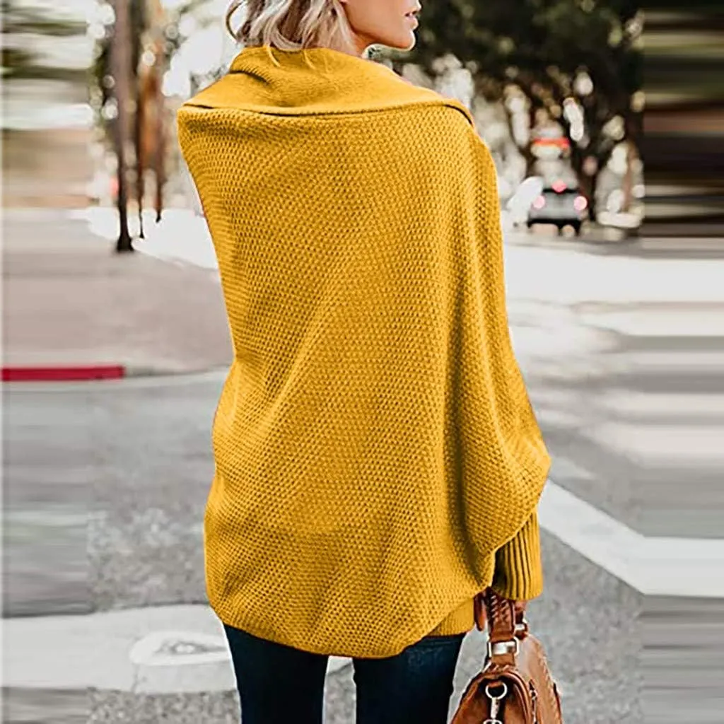 NaRHbrg Women Chunky Kimono Cardigan, Women's Cable Knitted Slouchy Oversized Wrap Open Front Cardigan Sweater Outwear