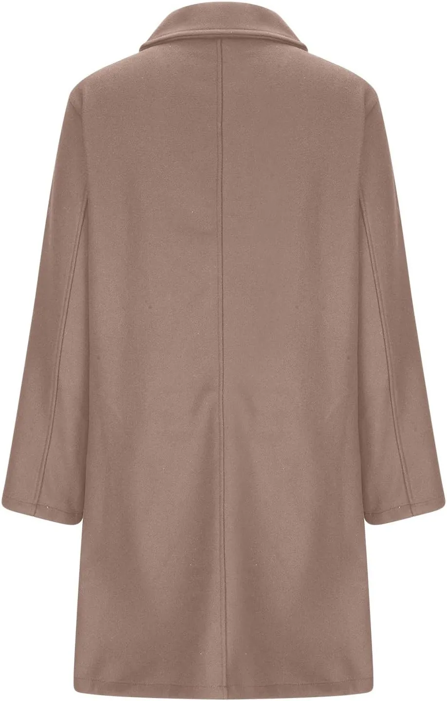 NATHGAM Women's Winter Coat Casual Trendy Elegant Coat Lapel Single Breasted Long Wool Coat Thick Formal Office Wool Overcoat