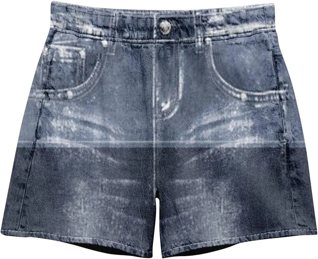 NBXNZWF Jean Shorts for Women High Waisted 2025 Summer Casual Denim Shorts Straight Leg Ripped Stretchy Jorts with Pockets