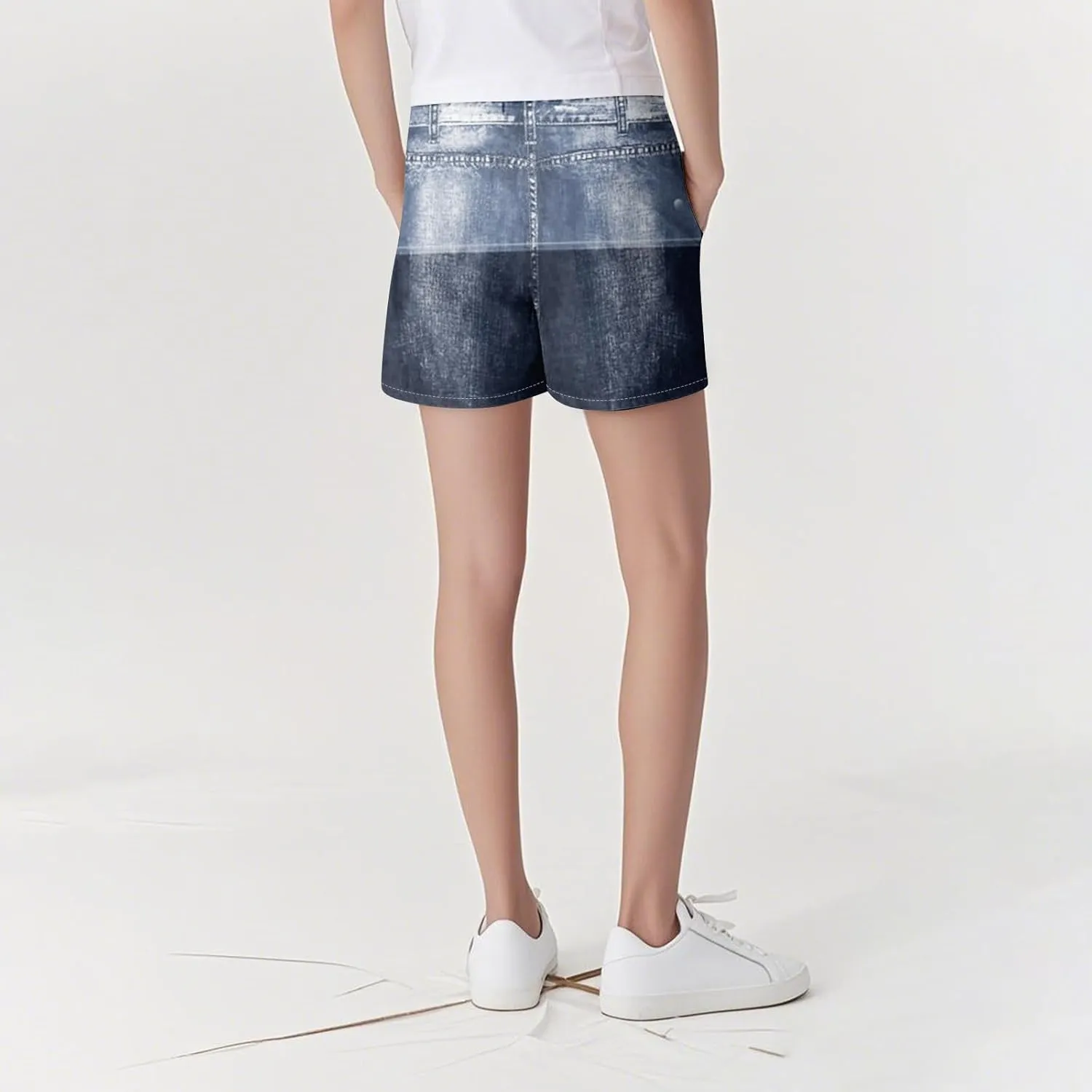 NBXNZWF Jean Shorts for Women High Waisted 2025 Summer Casual Denim Shorts Straight Leg Ripped Stretchy Jorts with Pockets