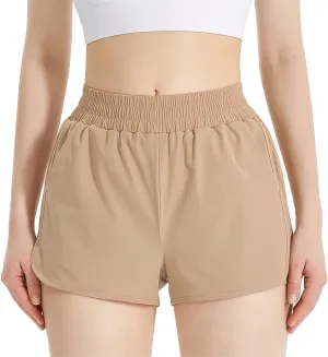 NEXSONIC Athletic Shorts for Women Quick-Dry Running Shorts with Linear Workout Gym Active Sport Shorts