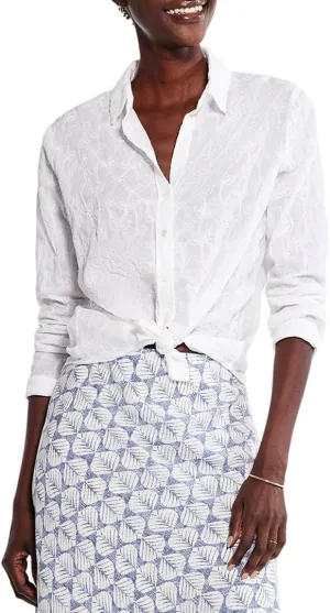 NIC ZOE Women's Petite Embroidered Sky Shirt