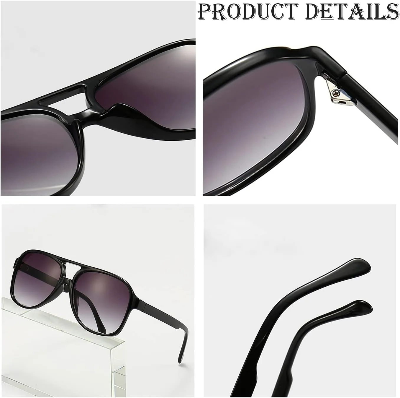NIDOVIX Polarized Classic Vintage Aviator Sunglasses for Men Women Large Frame Retro 70s Sunglasses