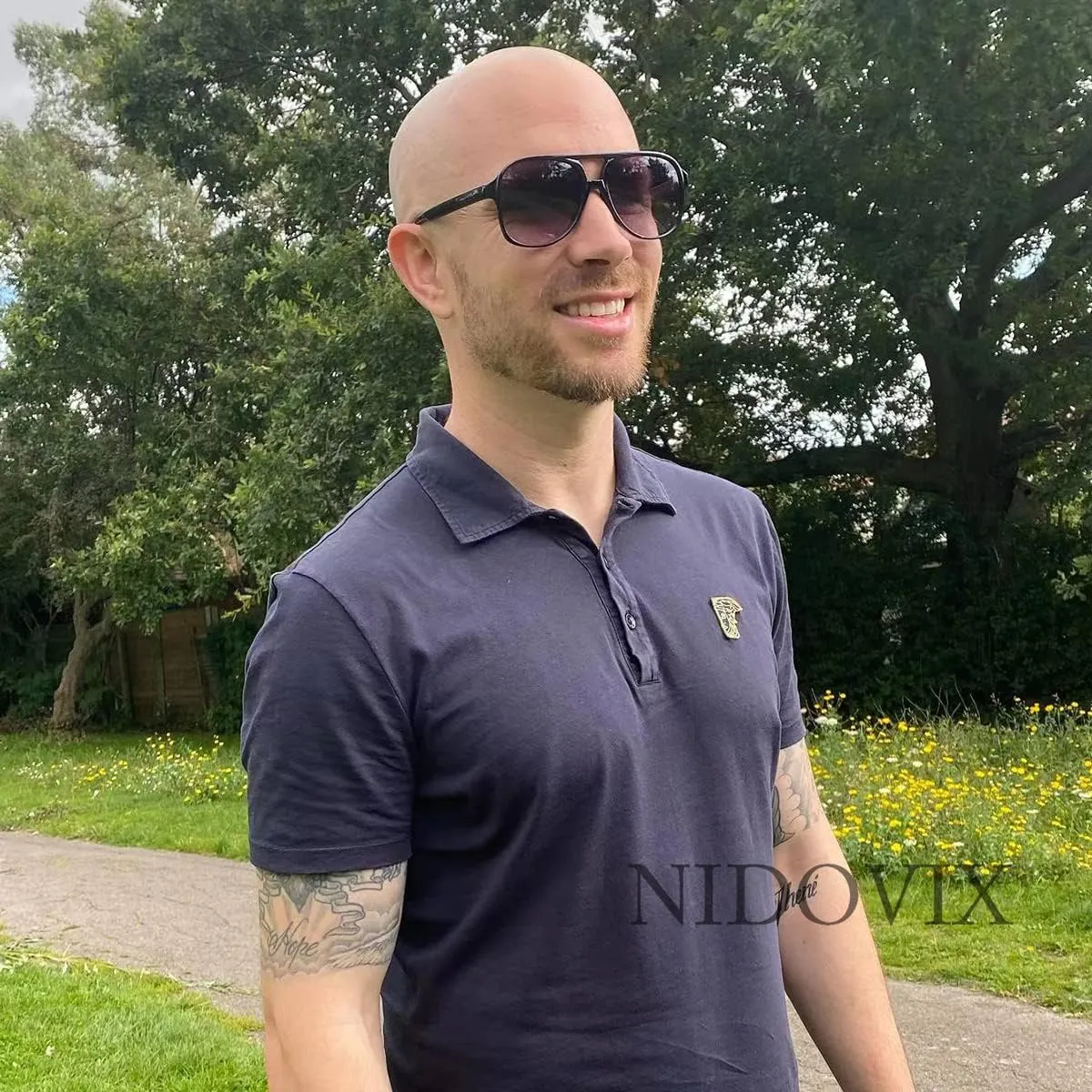 NIDOVIX Polarized Classic Vintage Aviator Sunglasses for Men Women Large Frame Retro 70s Sunglasses