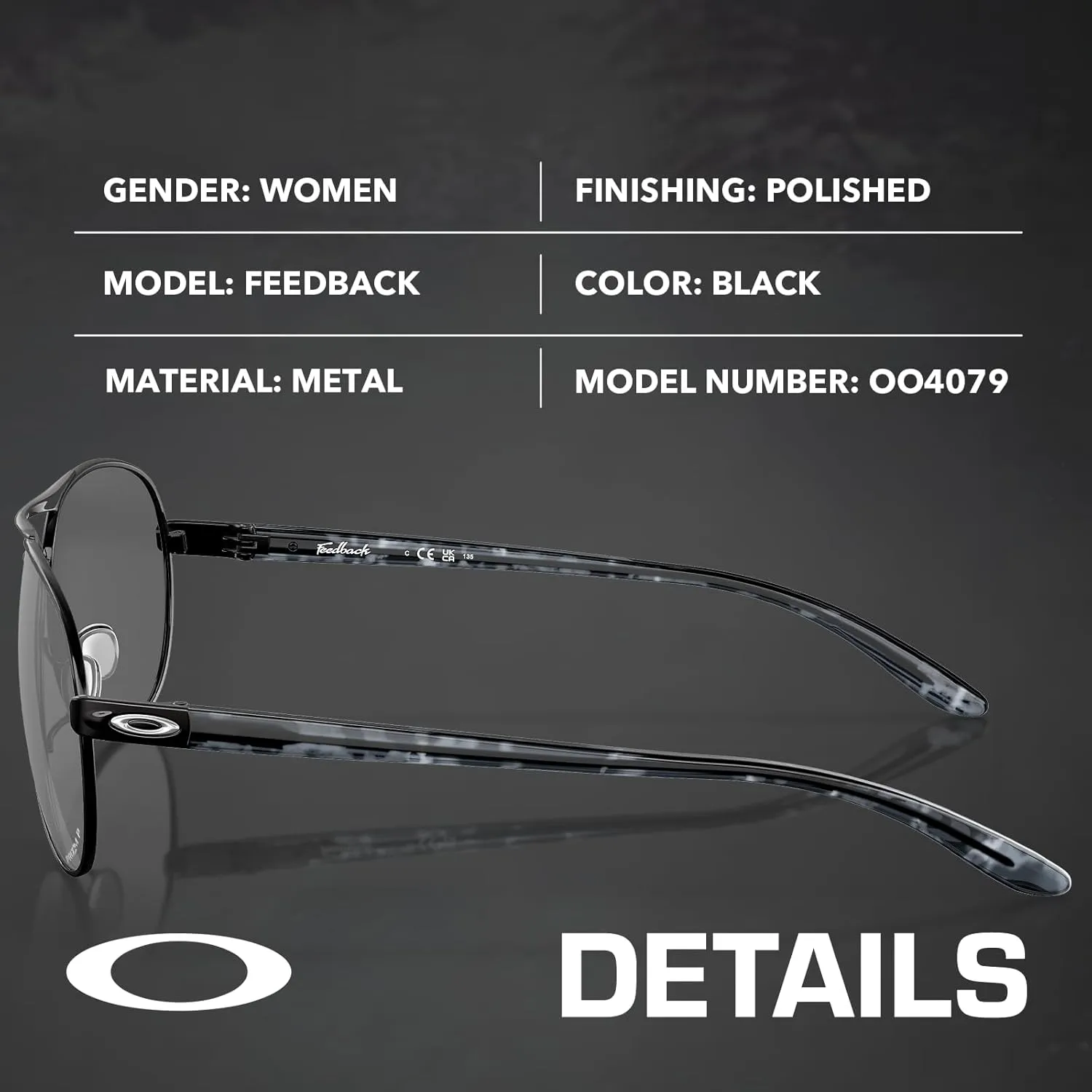 OAKLEY Women FEEDBACK OO4079 Aviator Shape Sunglasses With Official Eyewear Kit Bundle