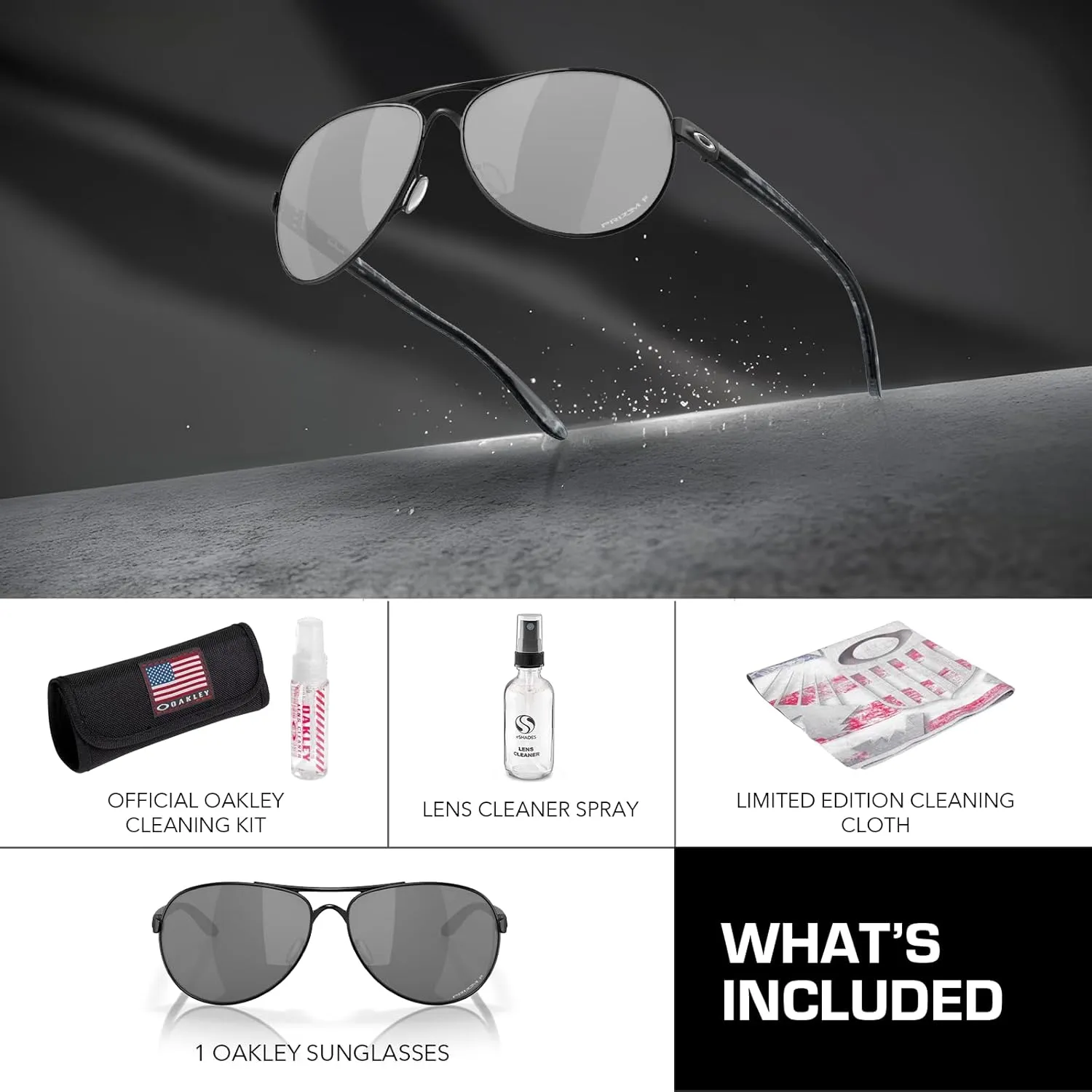 OAKLEY Women FEEDBACK OO4079 Aviator Shape Sunglasses With Official Eyewear Kit Bundle
