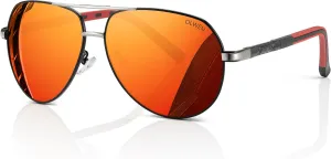 Olwen XXL Aviator Sunglasses For Large Heads (Polarized), Extra Large, Big and Tall, XL   Free Hard Case