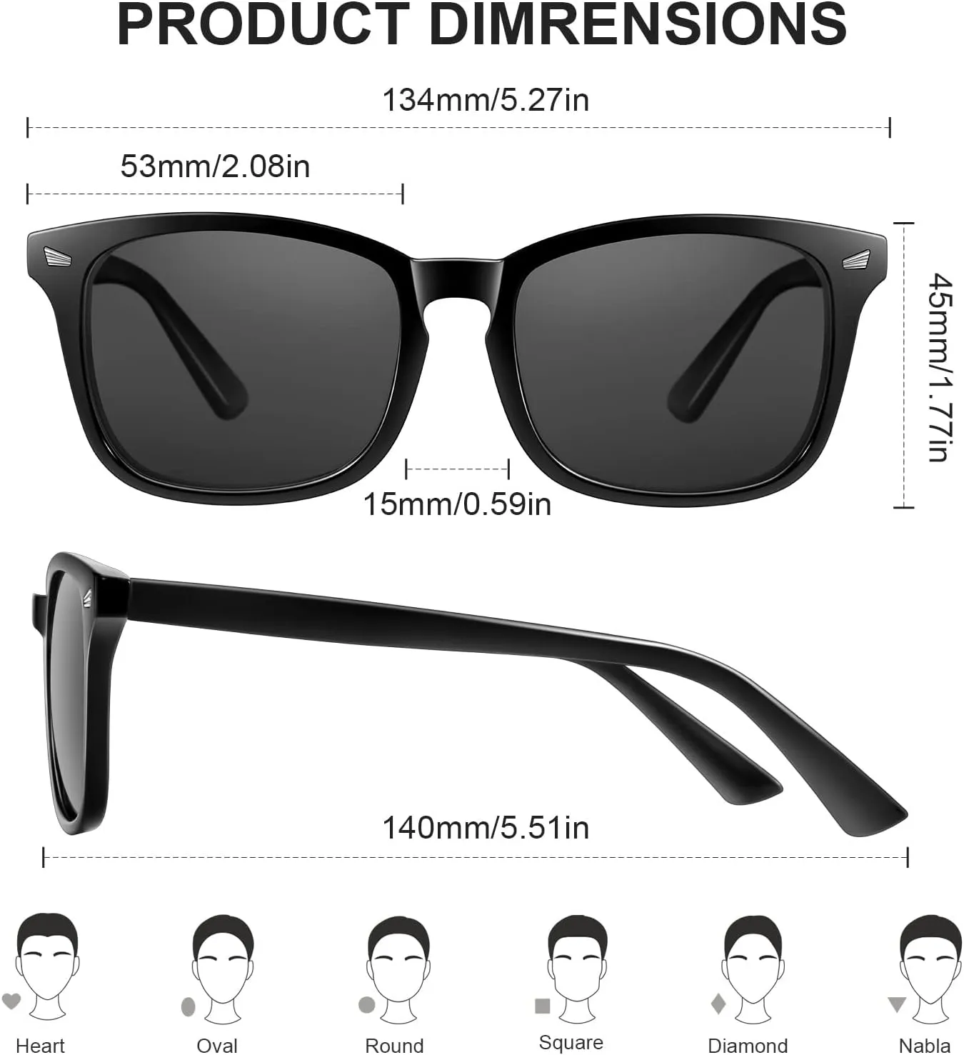 Ougenni Sunglasses for Women Men Vintage Polarized Women Sunglasses Round Classic Retro UV Protection Lens